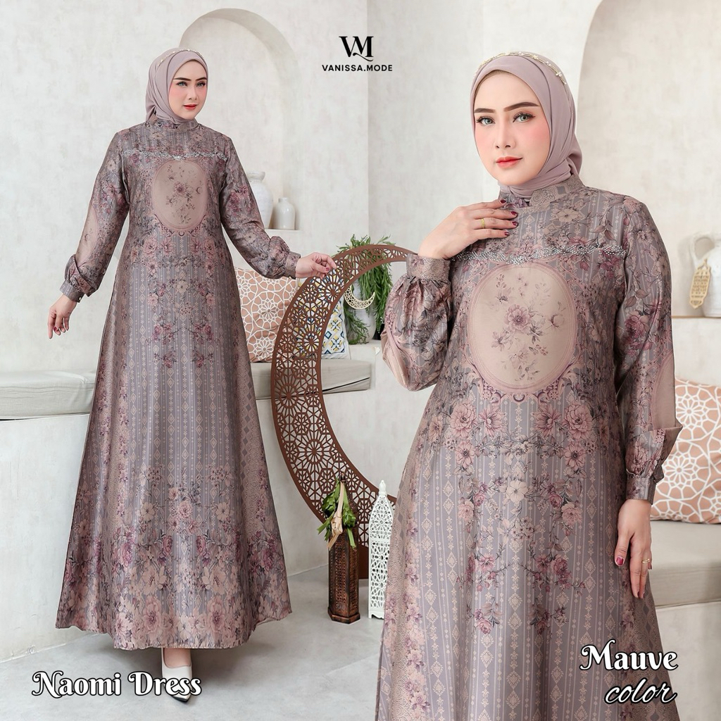 NAOMI DRESS - Gamis Armany Semi Sutra Premium / Gamis Kondangan Pesta Bahan Jatuh Lembut Nyaman Dipa