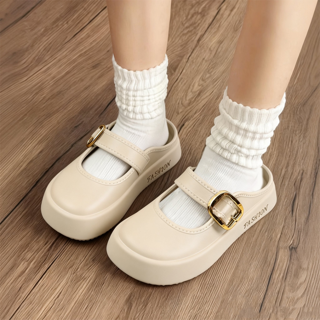 Sepatu Sandal Anak Perempuan Model Ballet Buckle Strap Lucu Anti Slip 262T