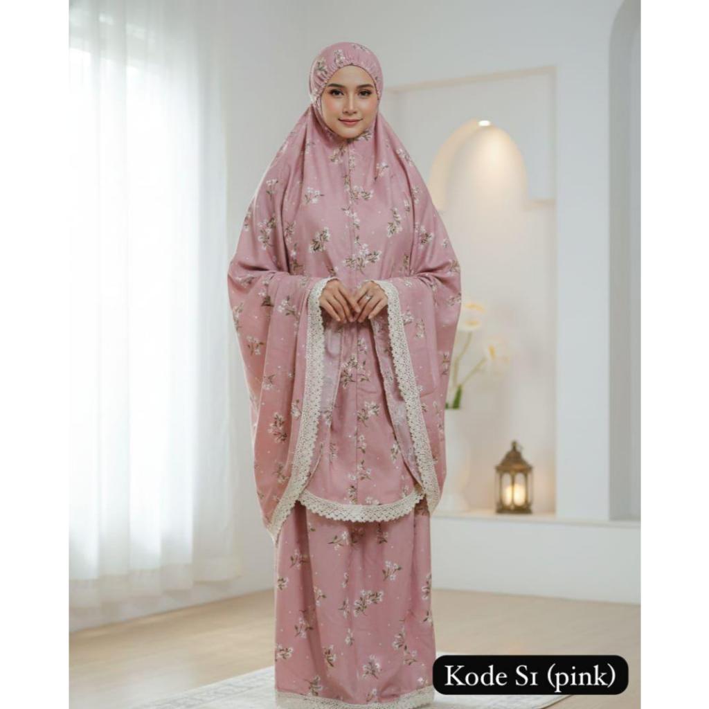 MUKENA TRAVEL RENDA BERMOTIF SLETING + TAS POUCH BATCH 2