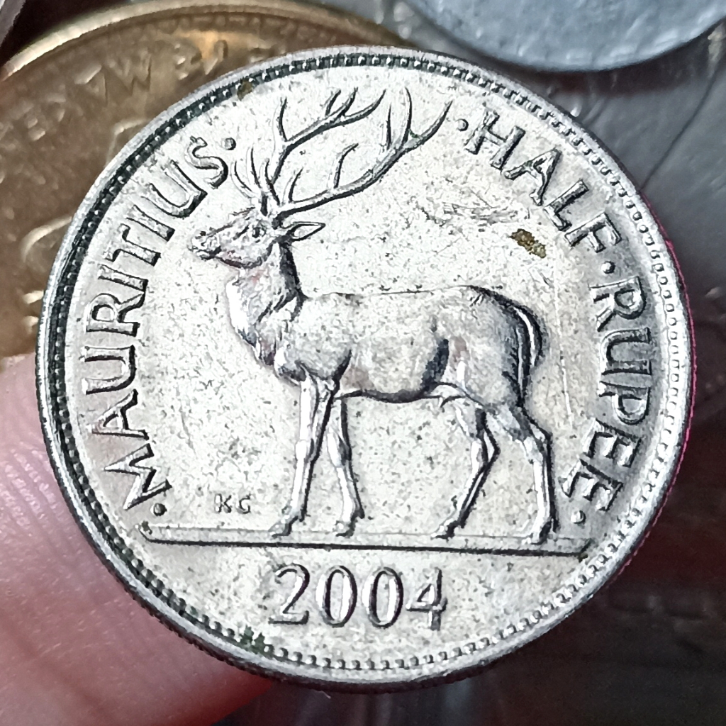 Koin Kuno Mauritius 1/2 Rupee