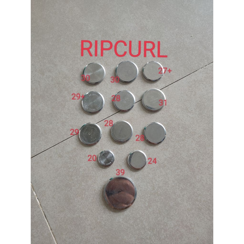 tutup belakang jam tangan Ripcurl 20mm sd 31mm second stok ada 12 unit