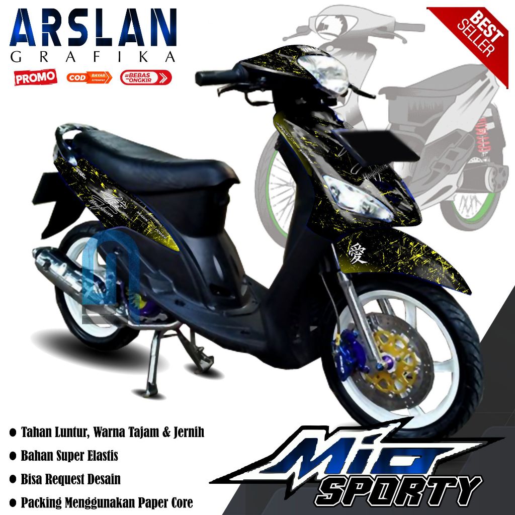 Decal MIo Sporty Full Body Simpel - Stiker MIo Sporty Full Body Polos - Set Variasi / Desain Hayabus