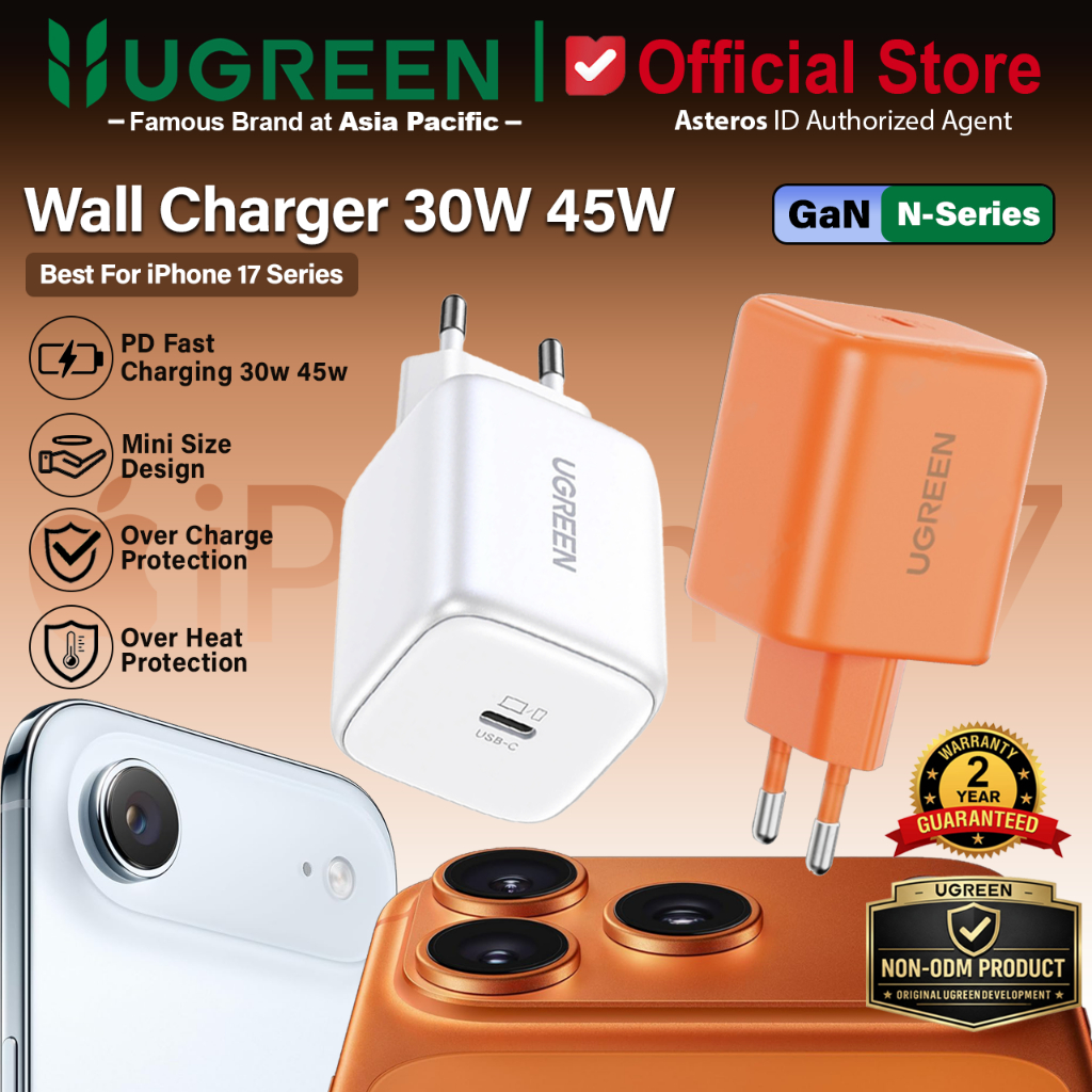 UGREEN GaN N Kepala Charger For iPhone 17 Series Fast Charging 30w 40w 45w