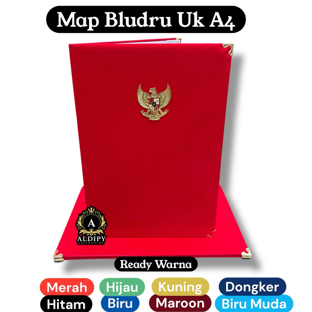 Map Bludru Ukuran A4 + Garuda Kuningan Coatingan Map Bludru Premium Stok Ready