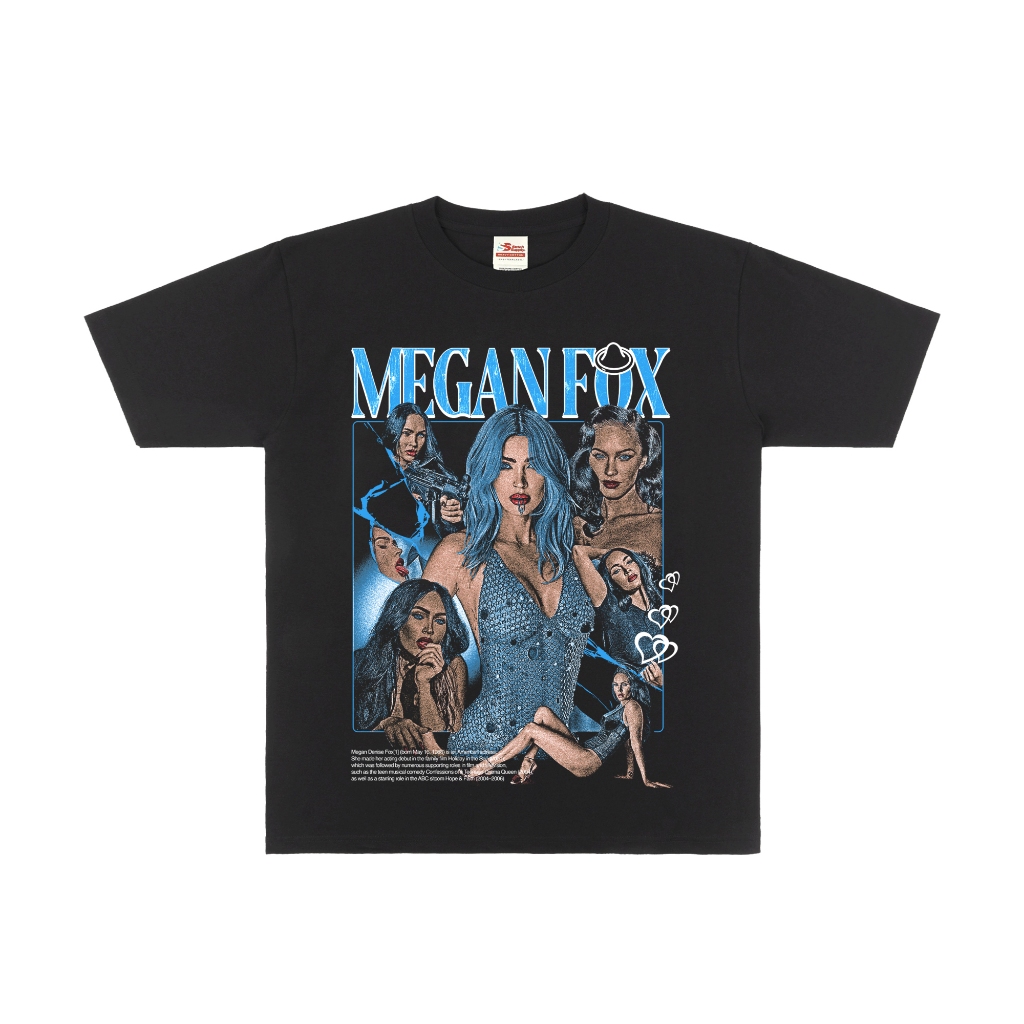 Kaos Megan Fox Tshirt Cotton 16's Plastisol Ink by Cornstar