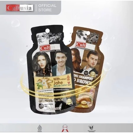 BLACK SHAMPOO CULTUSIA SEMIR RAMBUT SACHET PEWARNA RAMBUT HITAM COKLAT BIRU PENYAMAR UBAN SACHET