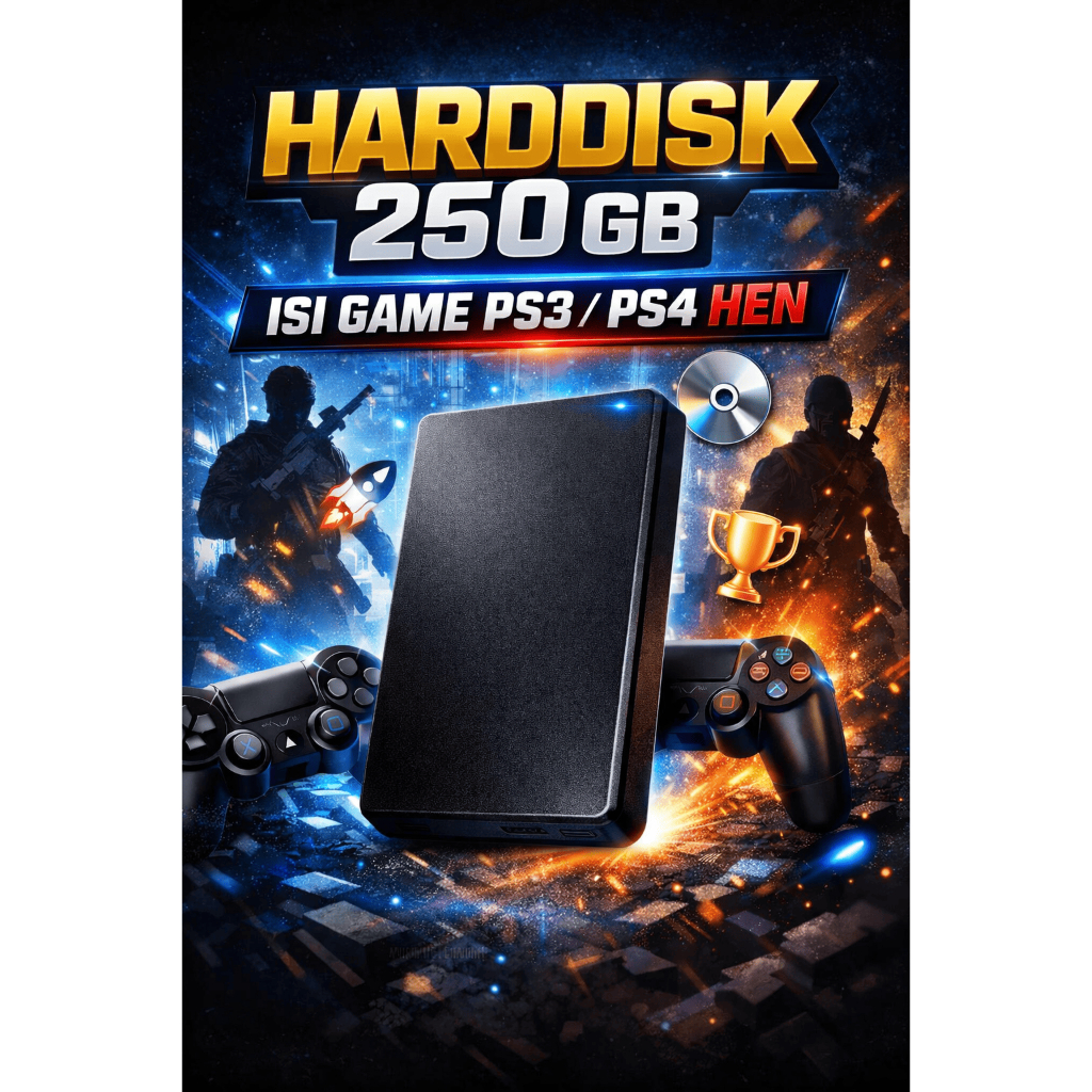 HARDDISK EKSTERNAL 250 GB ISI GAME PS3 / PS4 HEN