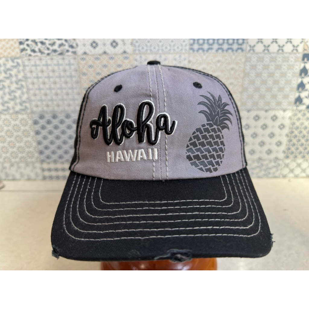 Topi Second Brand Branded Aloha Hawaii Fashion Bordir Ripped Cap