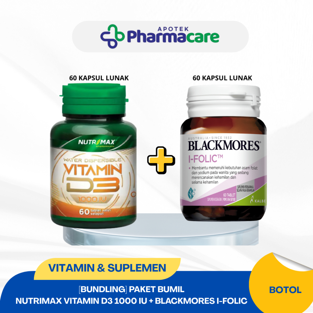 [BUNDLING PAKET PROMIL] BLACKMORES I-FOLIC 60 KAPSUL + NUTRIMAX D3 1000 60 KAPSUL