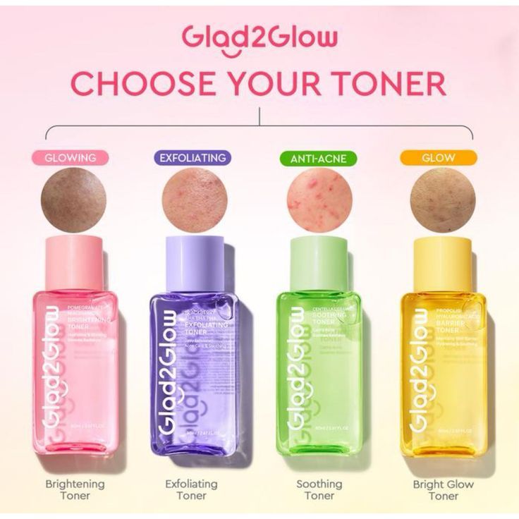 *DIN* 80ml Glad2Glow Toner - Mencerahkan, Melembapkan, Menenangkan Kulit