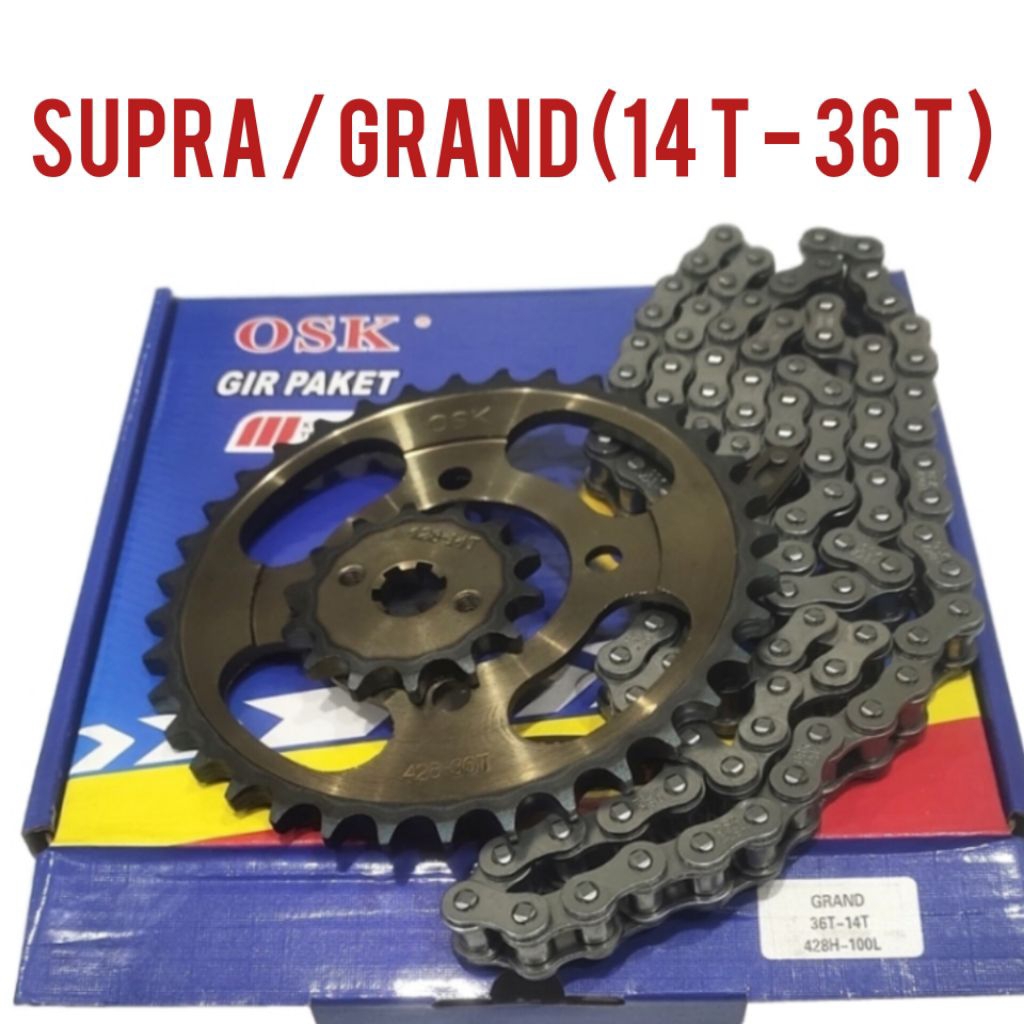 Gear Paket Chain Kit Gigi Tarik Gear Set Supra x lama Grand Astrea Supra fit Lama Ukuran 36T