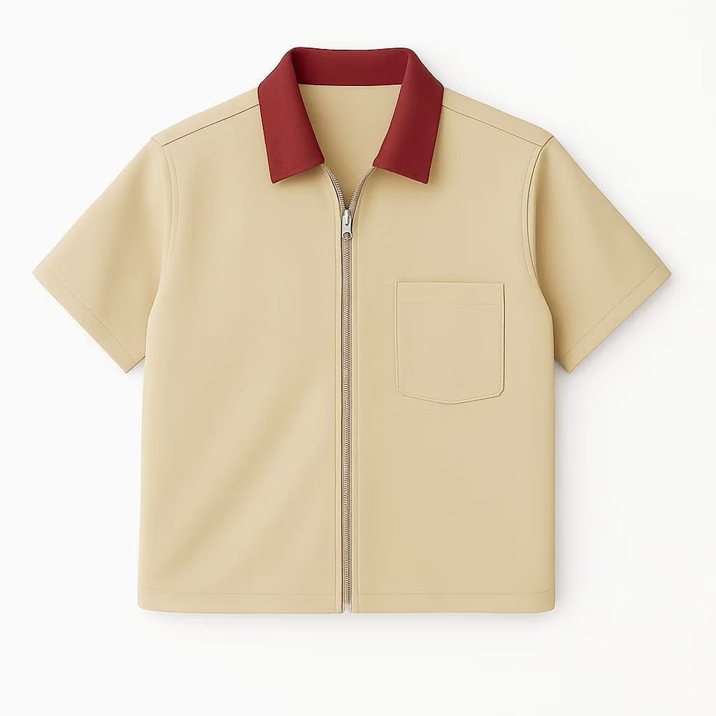 kemeja workshirt Zipper ( polos )