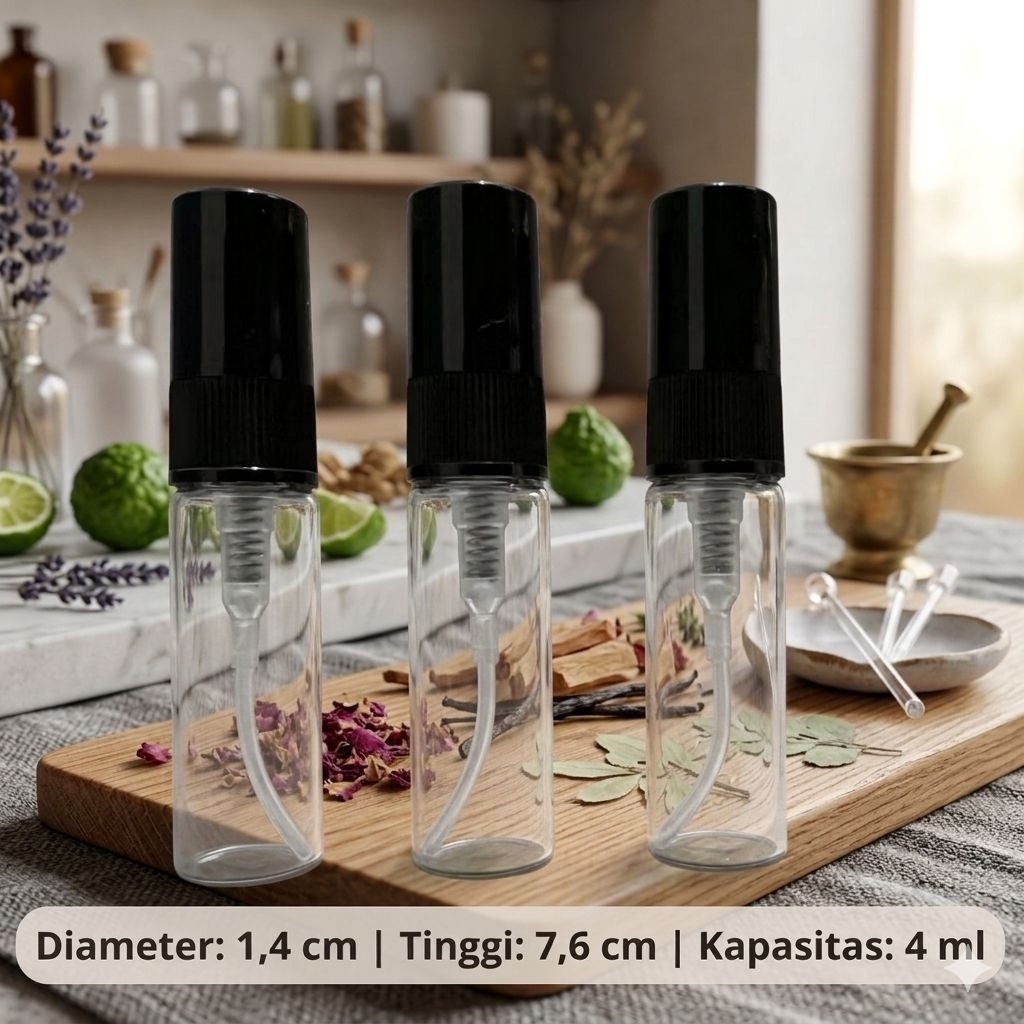 Botol Spray Kaca 4 ml (Lusinan / 12 pcs)