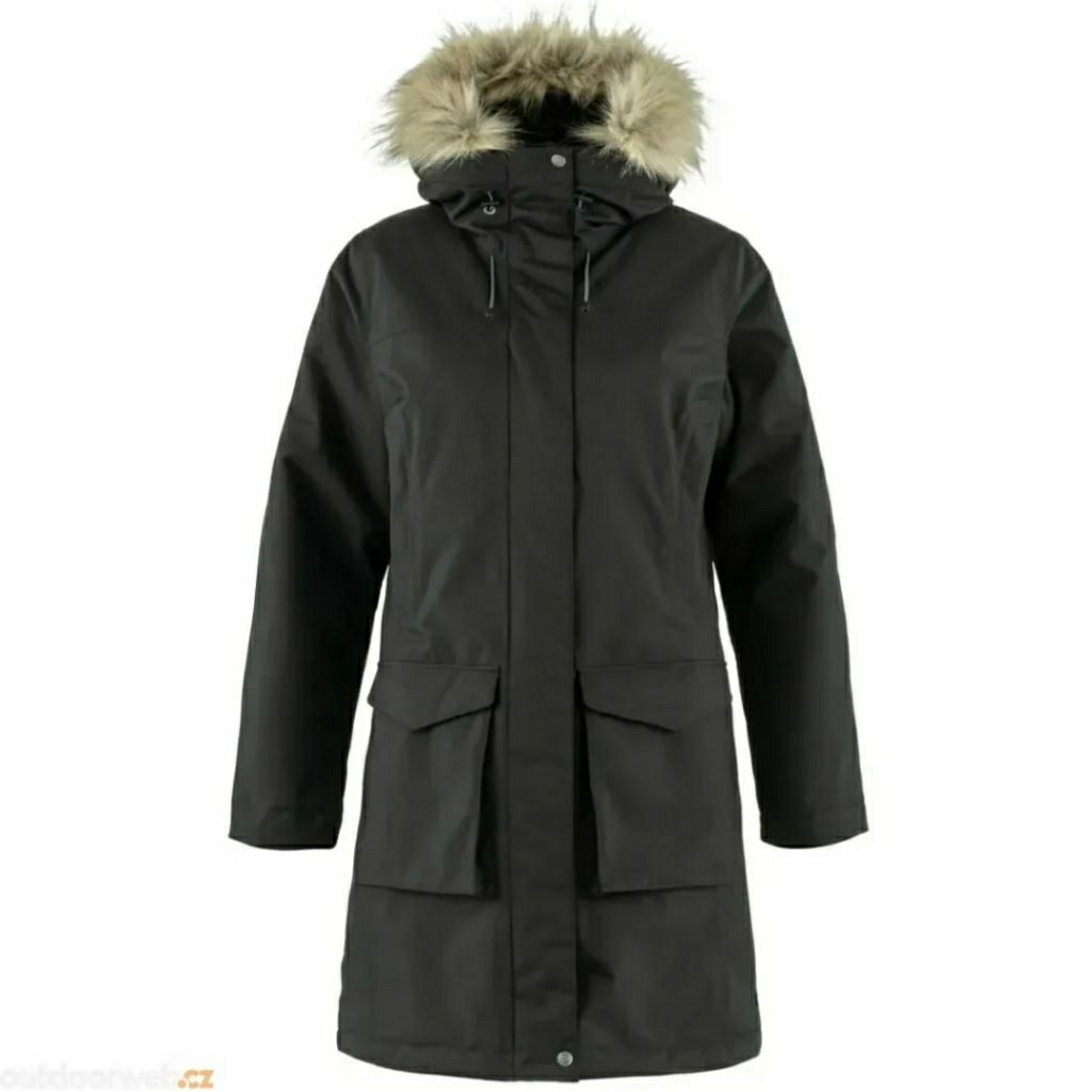 FJALLRAVEN WOMEN'S NUUK LITE PARKA BLACK JAKET GUNUNG HIKING WINTER TRAVELING ORIGINAL