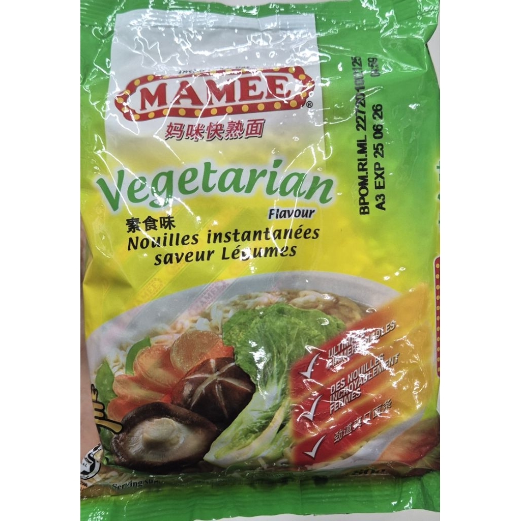 Vegetarian Mie Kuah Rasa Sayuran MAMEE Vegan Soup Noodle 80g - HK. (Can use vegan / Dapat untuk vege
