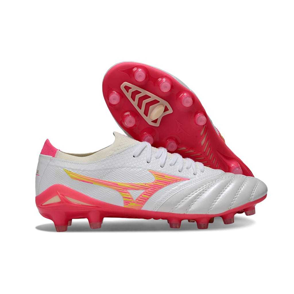 Sepatu Sepak Bola Mizuno Morelia Neo 4 Beta White Pink FG