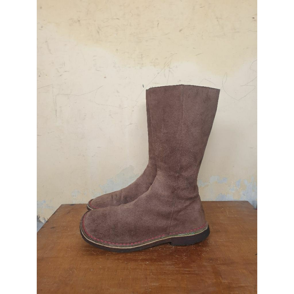 Sepatu Boots High Women Camper Suede Leather Brown Size 39