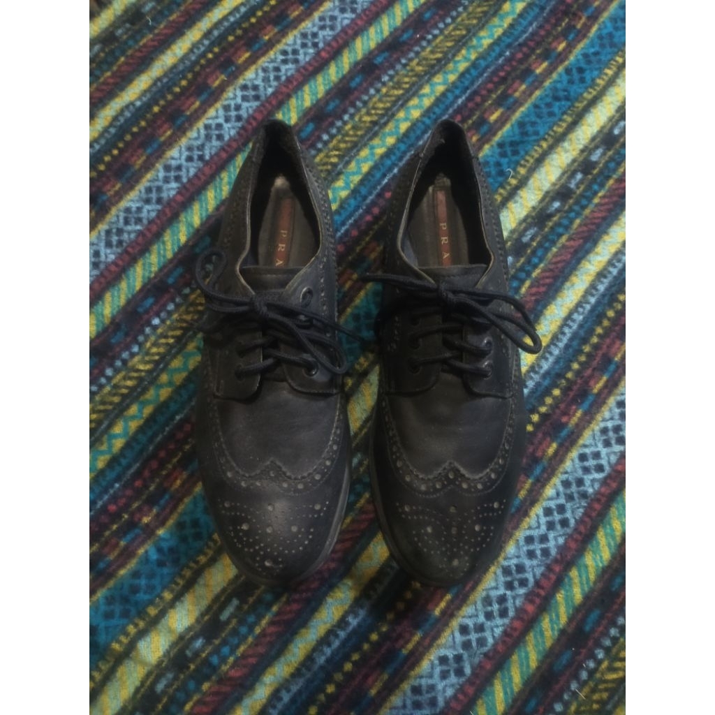 PRADA derby wingtip leather shoes second