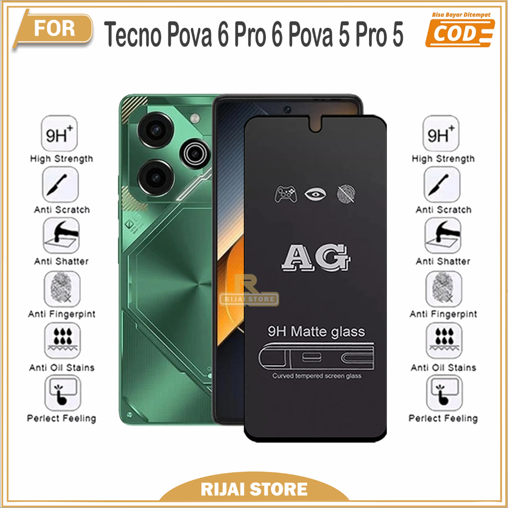 Pelindung Layar Hydrogel Dan Tempered Glass Tecno Pova 6 Pro Pova 6 Pova 5 Pro Pova 5 Layar Full