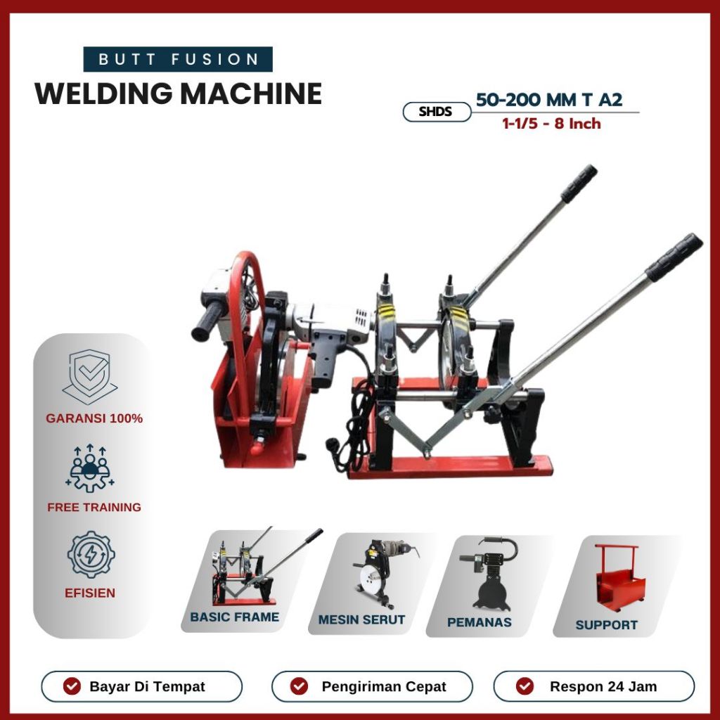 Mesin Las Pipa Hdpe SHSD 160 Manual 40/160mm - HDPE Pipe Welding
