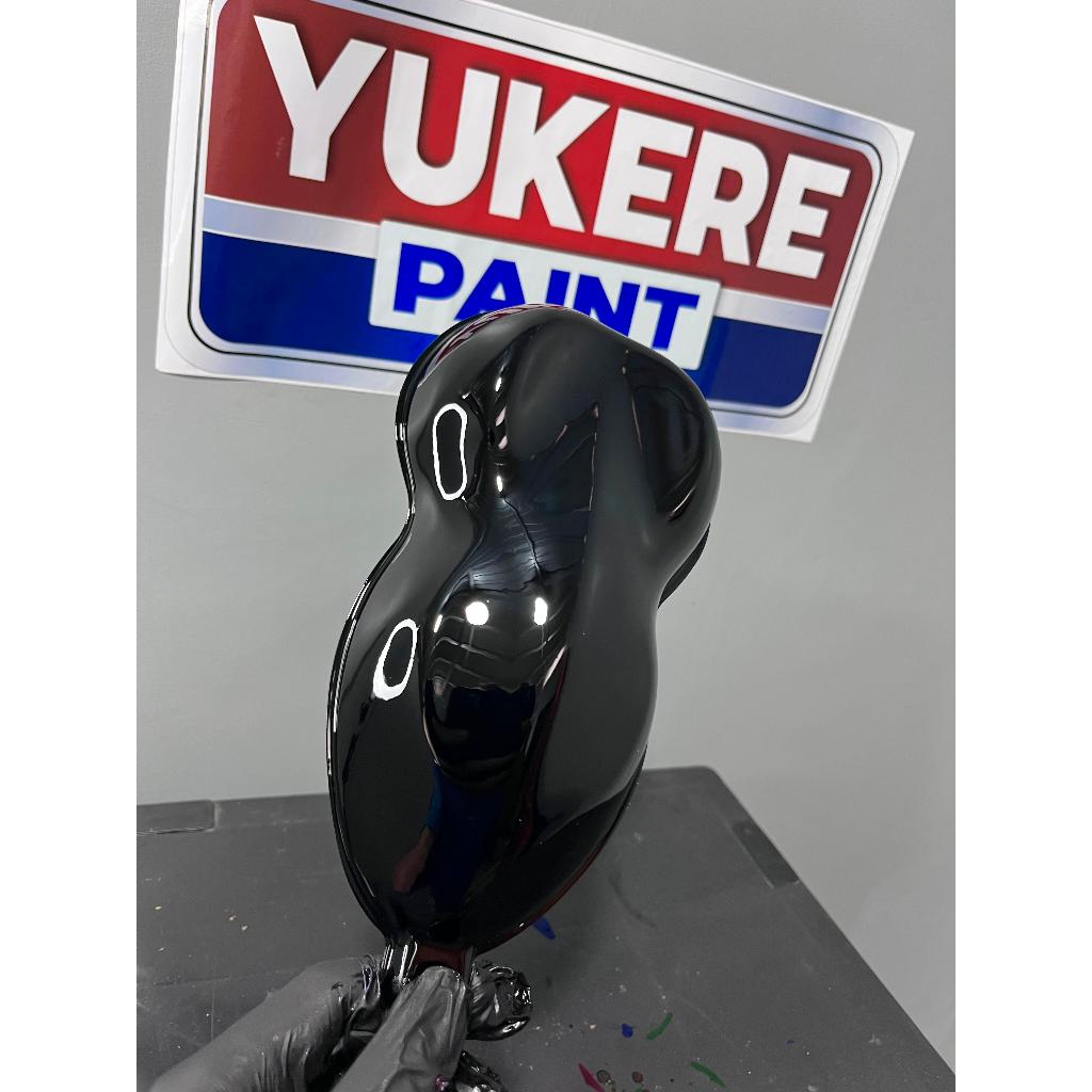 cat hitam super deep black bahan pu/cat hitam pekat pu 500ml