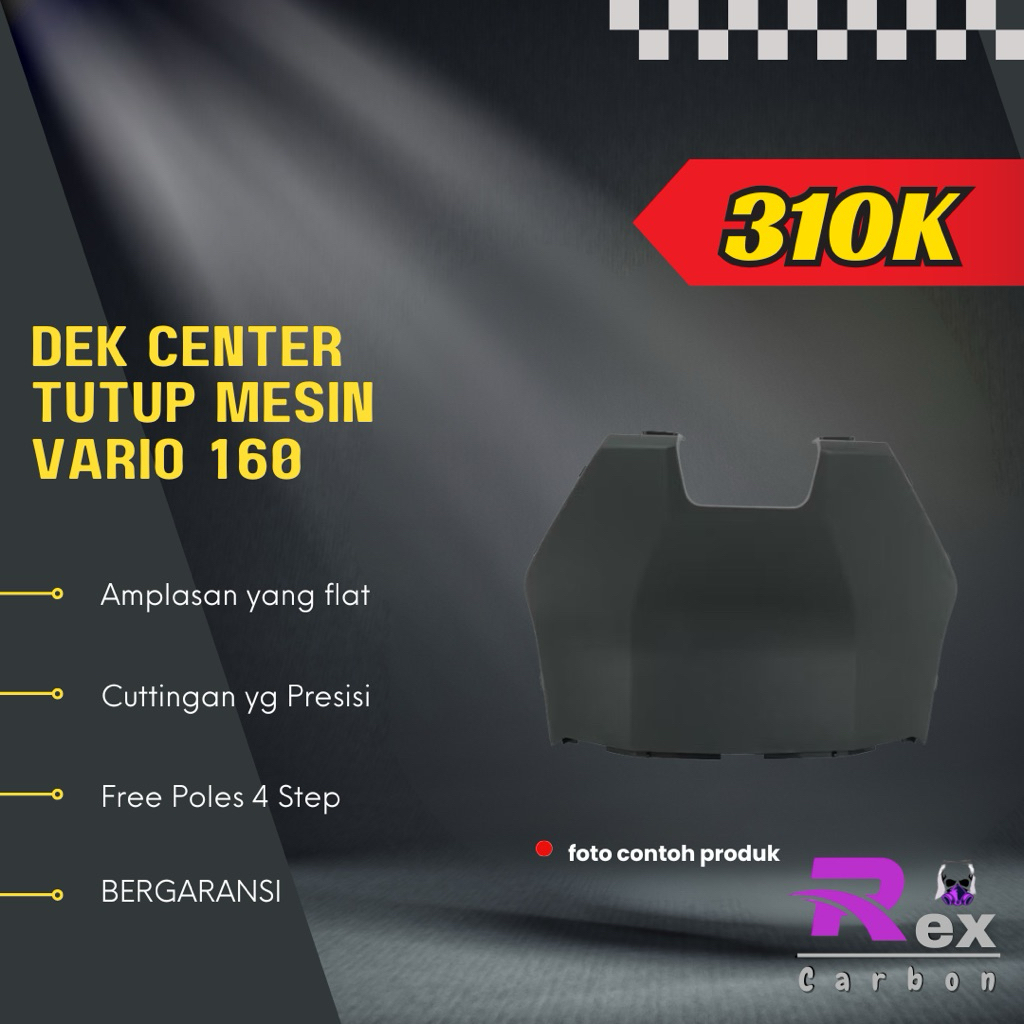 Dek Center Tutup Mesin Bawah Jok Vario 160 Carbon Kevlar Karbon Fiber