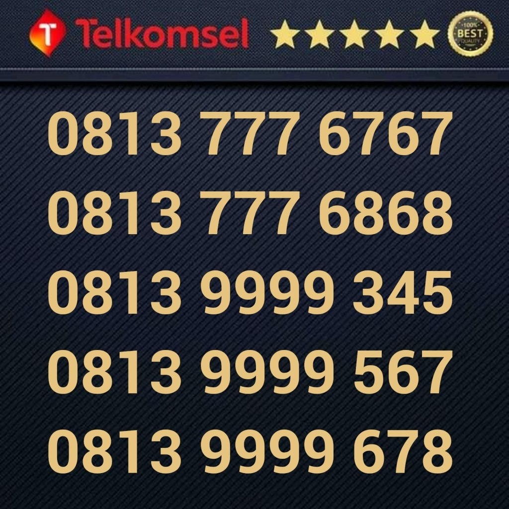 Kartu Perdana SIMPATI 11 Digit - Nomor Cantik 0813 777 67 67 0813 777 68 68 0813 9999 345 0813 9999 