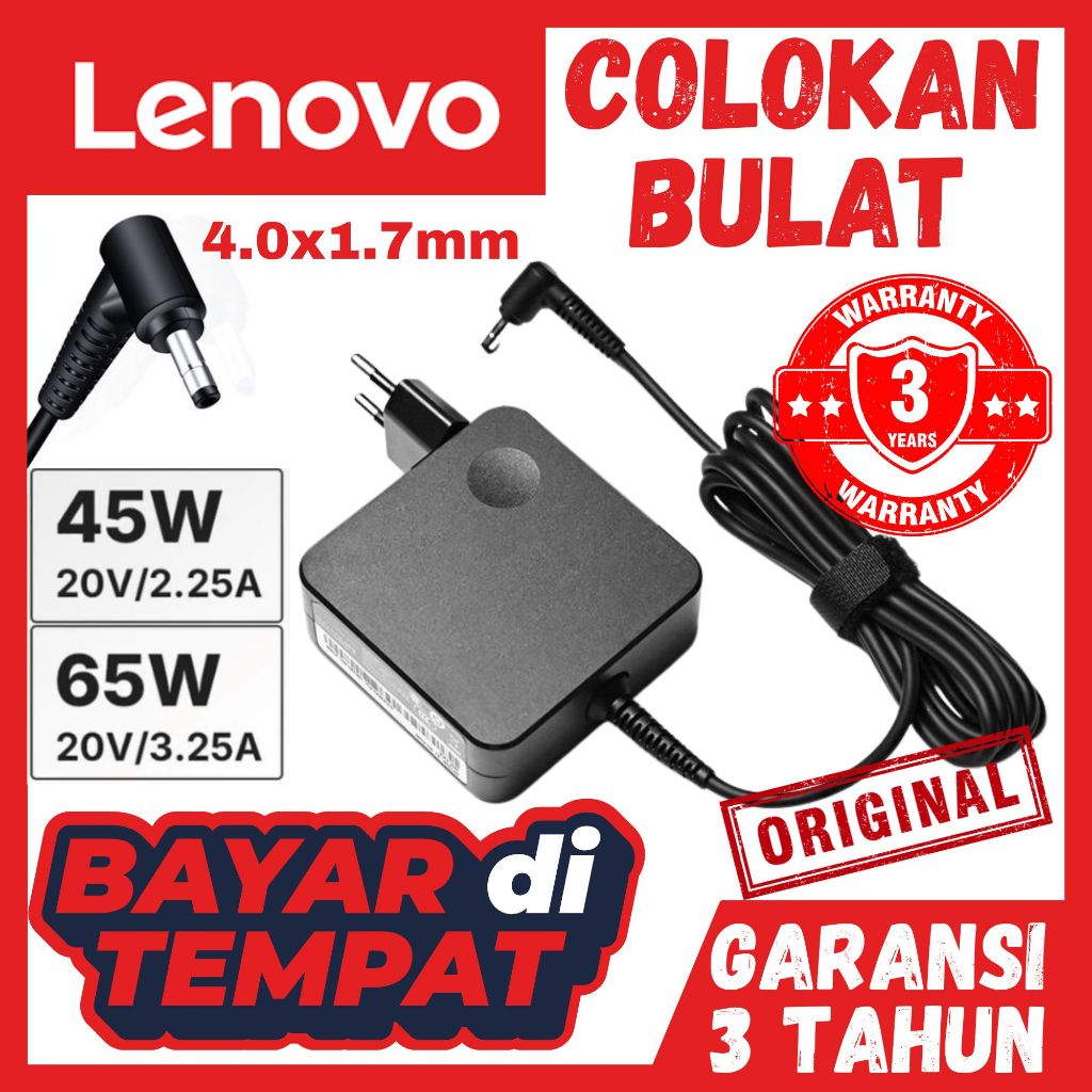 Charger Lenovo Series Ideapad Original Garansi 100 100 14 110 110S 120 130 310 320 330 510 520 710 S
