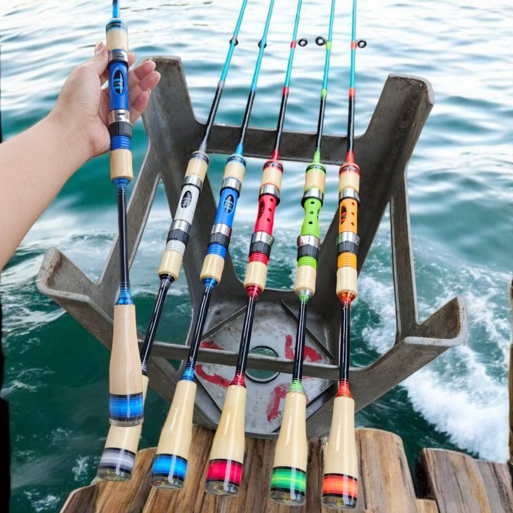 Japan style rainbow joran udang galah/Joran ikan/joran nila lele gabus joran fiber ultra light