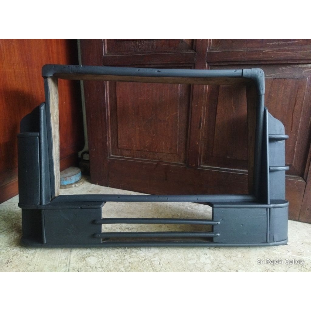 Kapstok Kayu Lawas Cat Hitam Vintage
