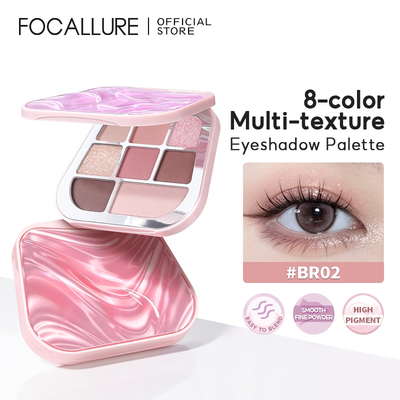 FOCALLURE 8-color High Pigment Eyeshadow Palette Easy To Blend...