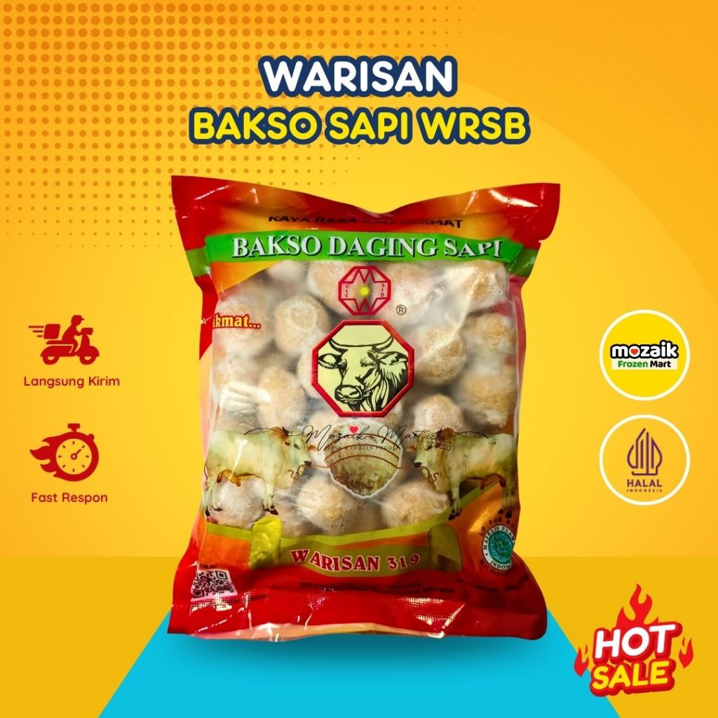 Warisan Bakso Sapi isi 50 pcs 550 gr Frozen Food Mart Palembang