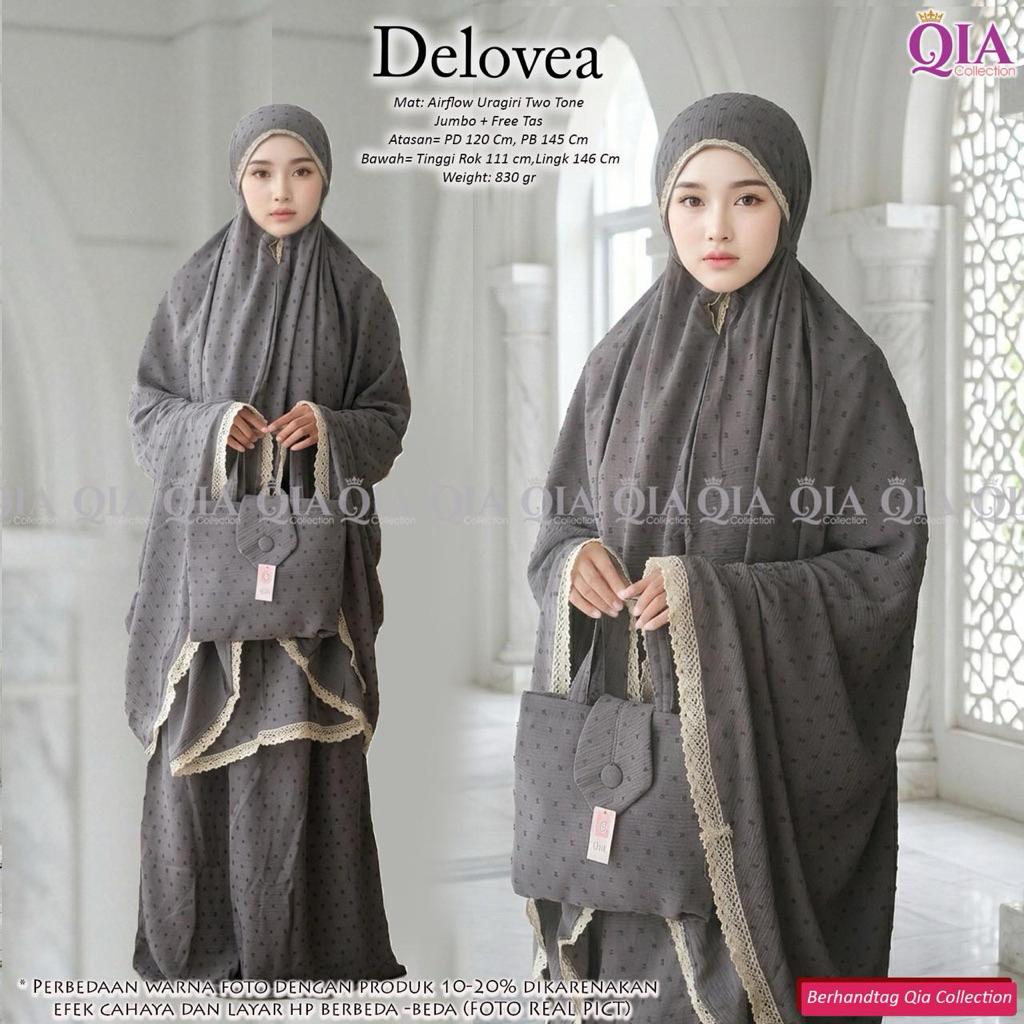 Delovea Mukena Uragiri Mukena Super Jumbo Original Qia Collection