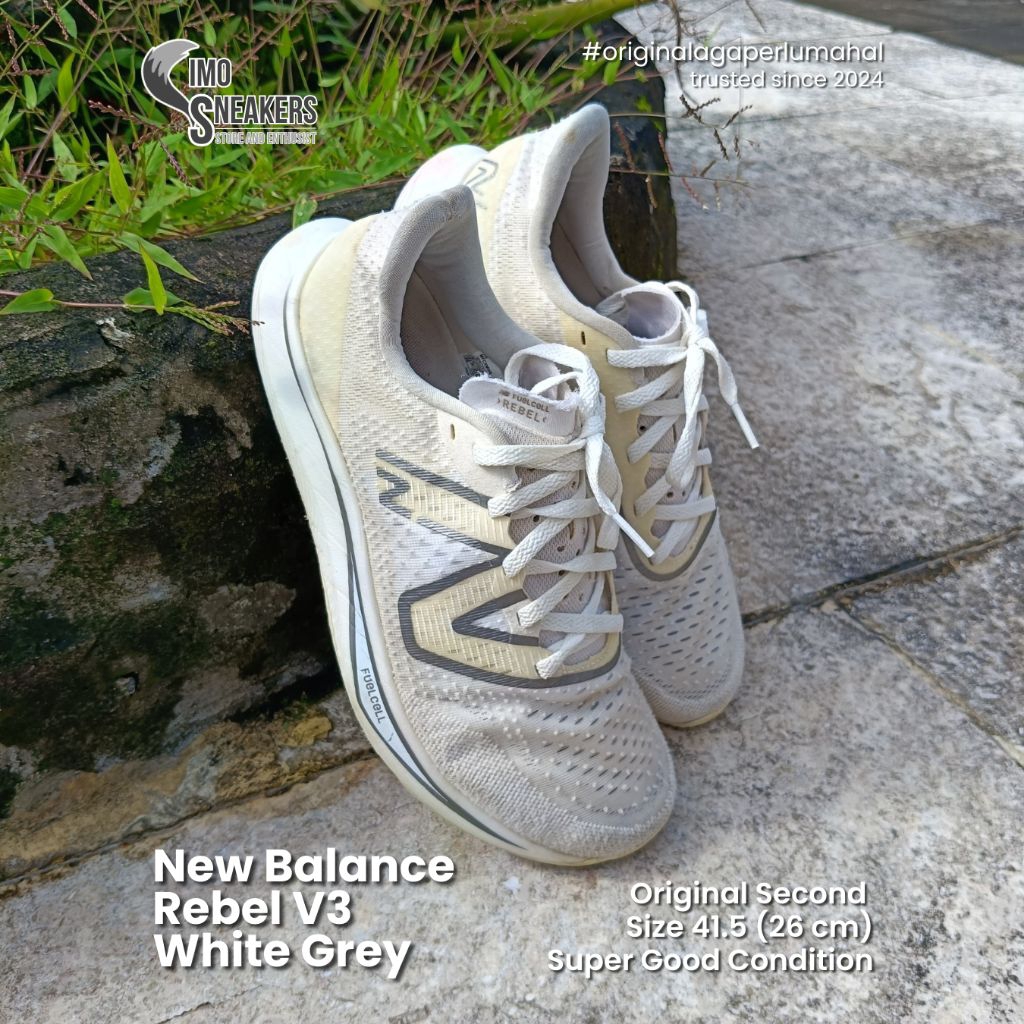 New Balance Fuel Cell Rebel V3 Putih Sepatu Running Lari Original