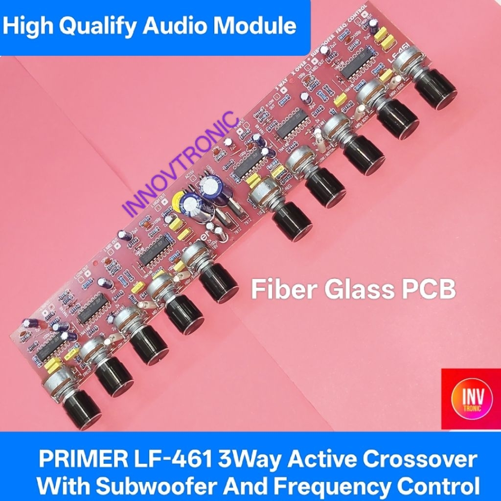 Primer Kit LF-461 3Way Stereo Active Crossover + Subwoofer Frequency Control PCB Fiberglass
