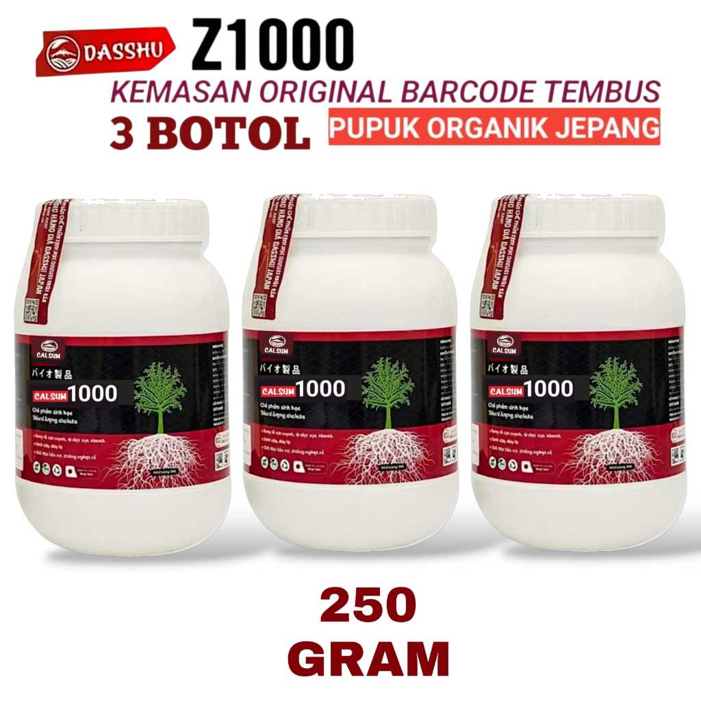 Dasshu Z1000 Pupuk Organik Jepang Original 250 Gram Paket 3 Botol Untuk Akar Bunga dan Buah