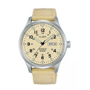 Jam Tangan Pria Alba Original Garansi Resmi AL4221 AL4221X1 Strap Beige Nylon Beige Dial Automatic