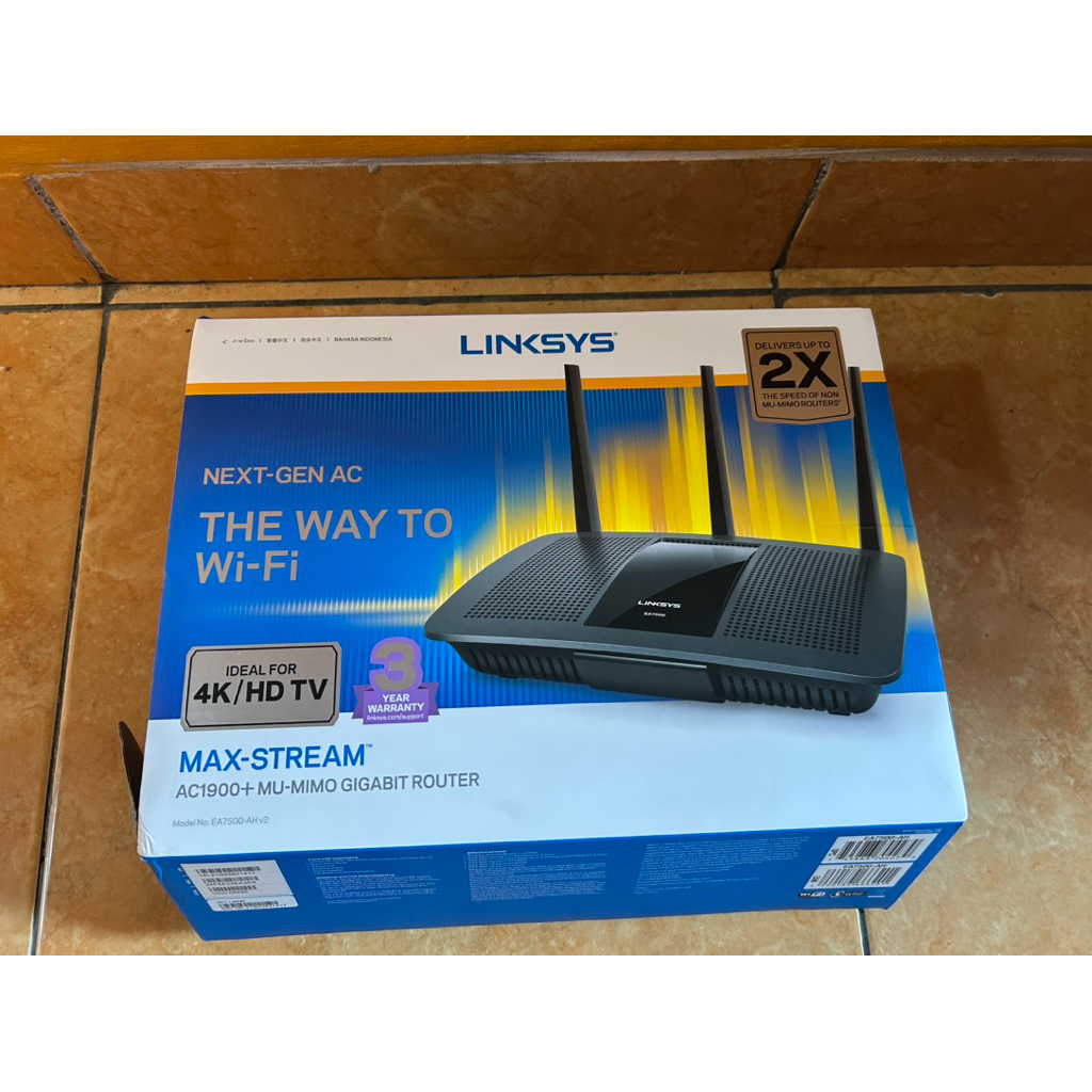 LINKSYS EA7500 MAX STREAM AC1900+MU-MIMO GIGABIT ROUTER
