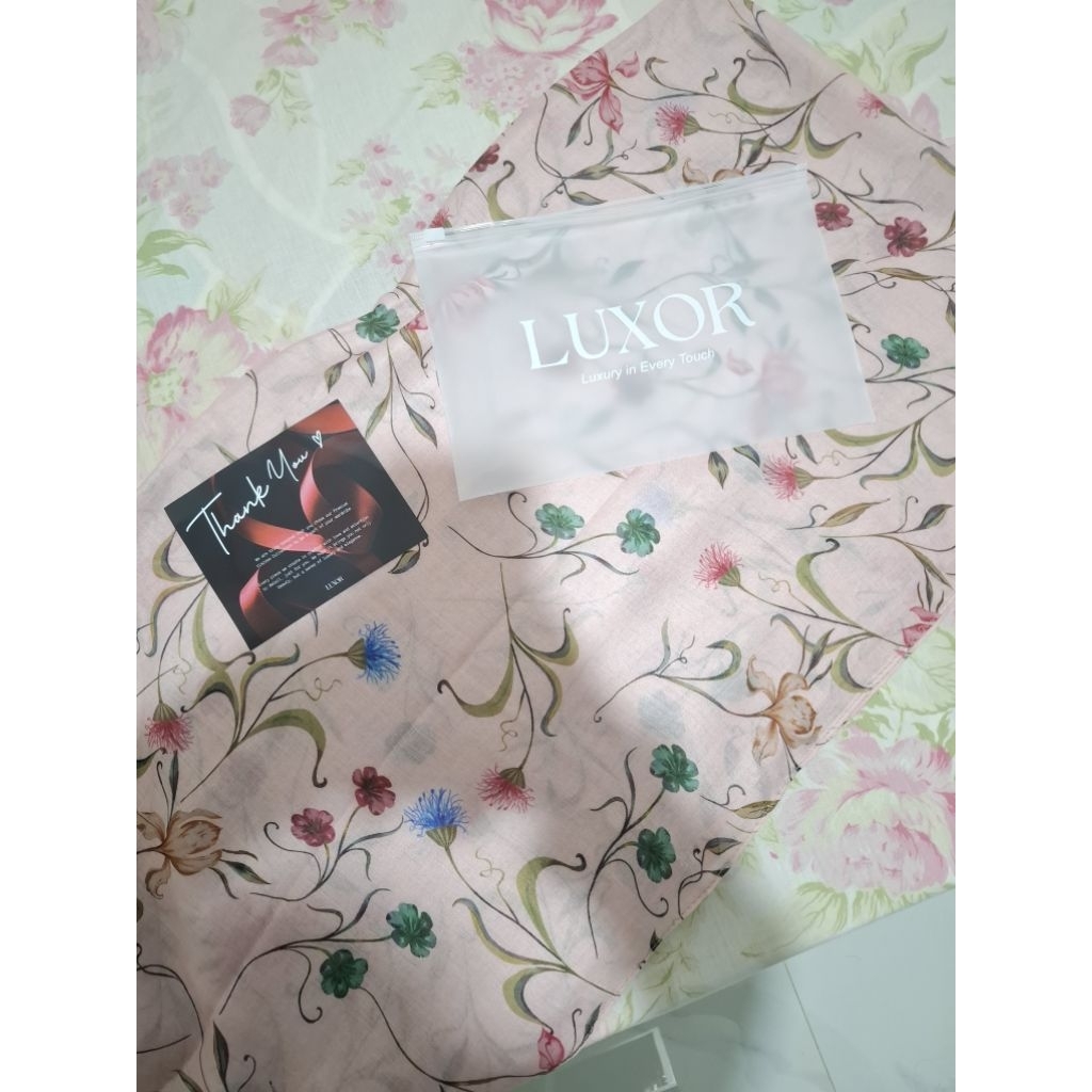 (PRELOVED) Pashmina Luxor - Pink Bloom Cotton Modal