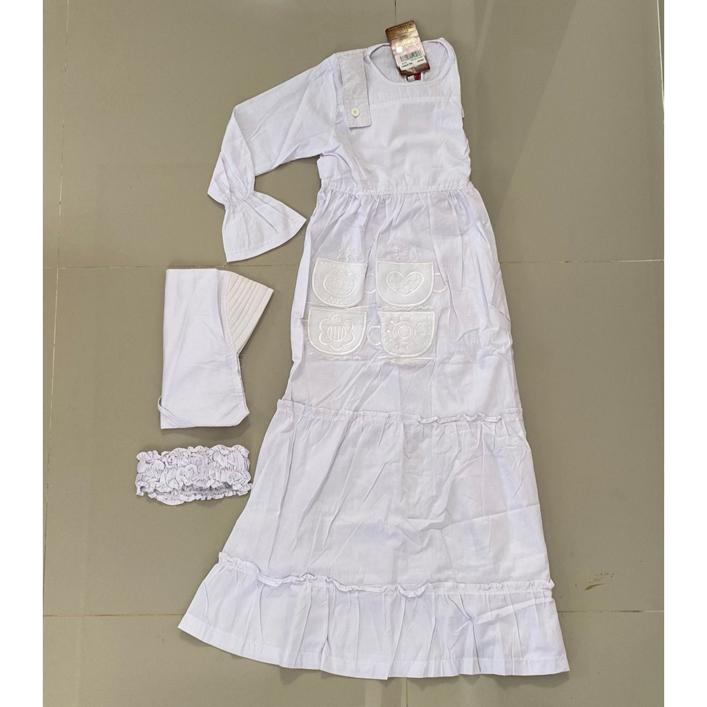 Rumah Dannis | Gamis Setelan Putih Anak Perempuan