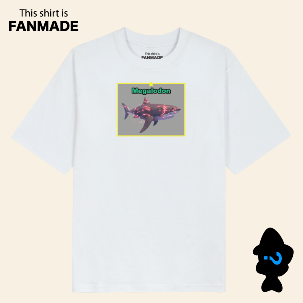 FANMADE Kaos Oversized Fish It [Megalodon] Tshirt Anime Nyaman 100% Cotton Combed 24s