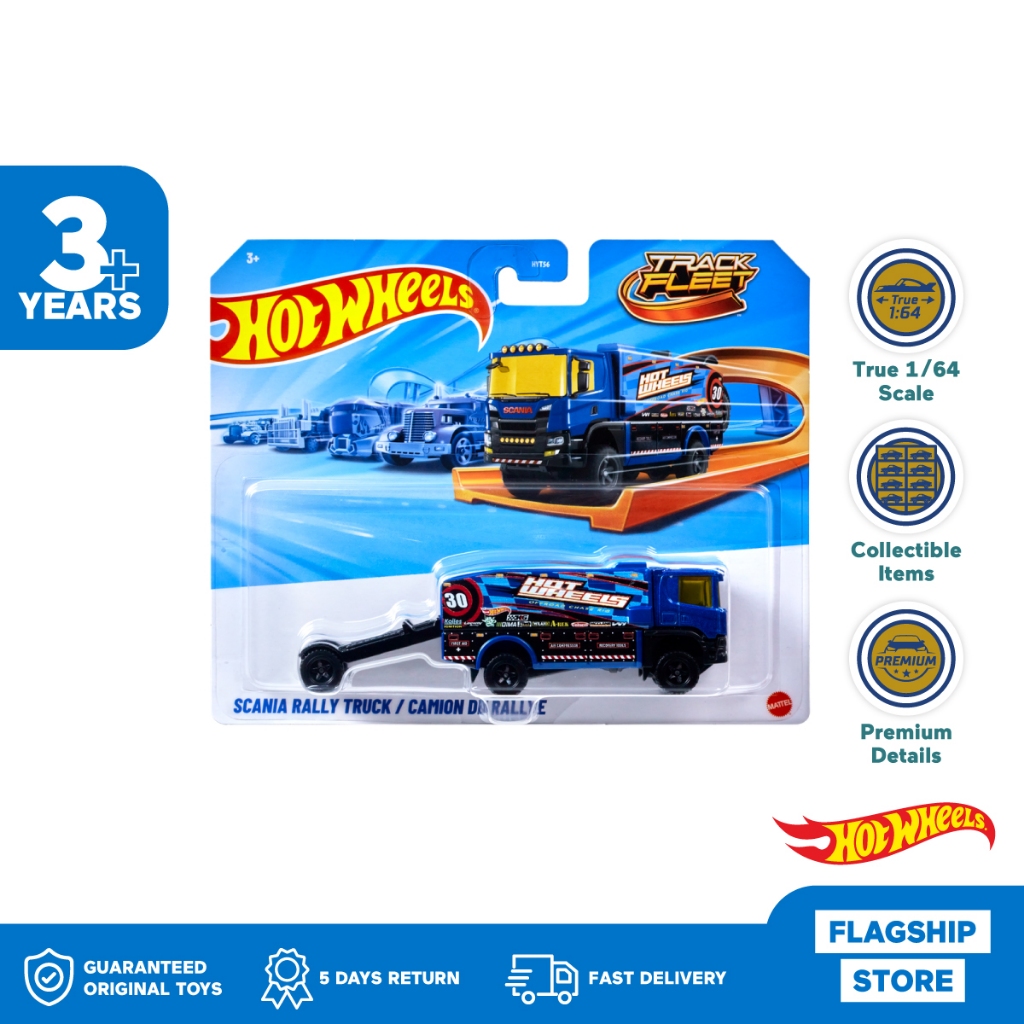 Hot Wheels Track Fleet Scania Rally Truck - Mainan Mobil Balap