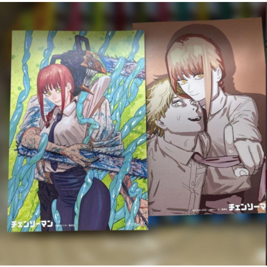 ANIME Chainsaw Man POSTCARD MAKIMA & DENJI SET OF 2