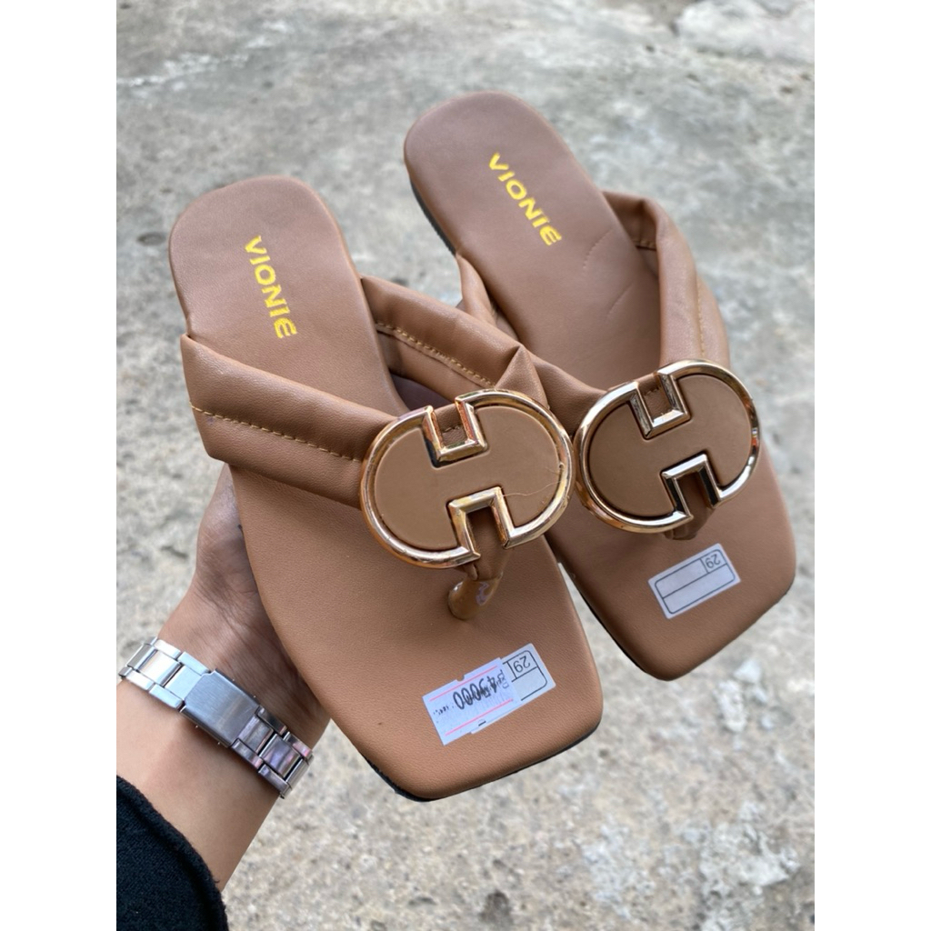 Sandal jepit anak perempuan kekinian|| sandal jepit VIONIE bahan kulit lembut