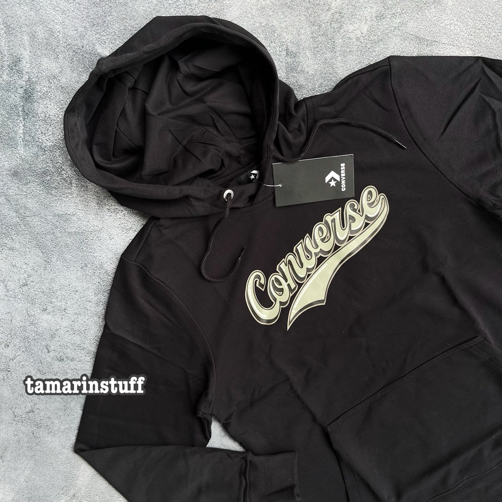 Hoodie Converse Script Balck