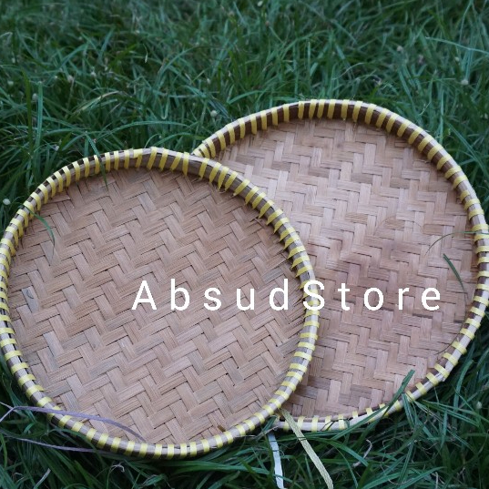 Tampah Bambu / Tambir Anyaman 25 cm | Nampan Bambu Kecil | Tempat Makanan Tradisional & Dekorasi Nat