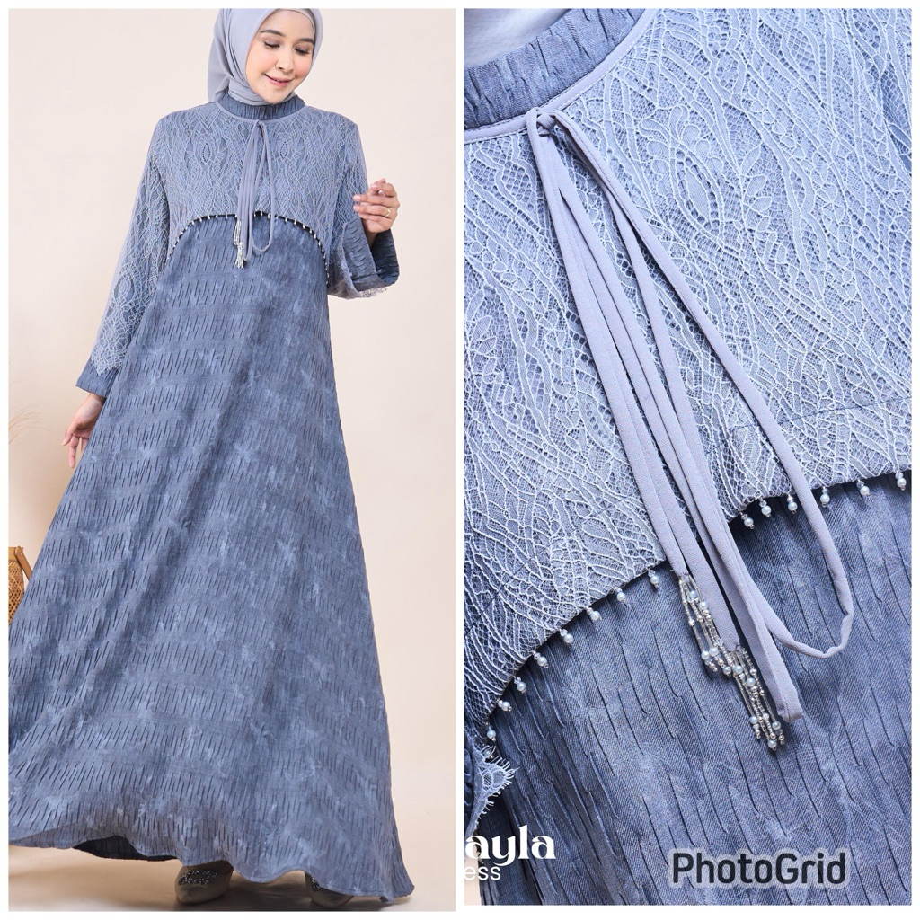 KAYLA dress marevi dress kekinian wanita muslim standar & jumbo