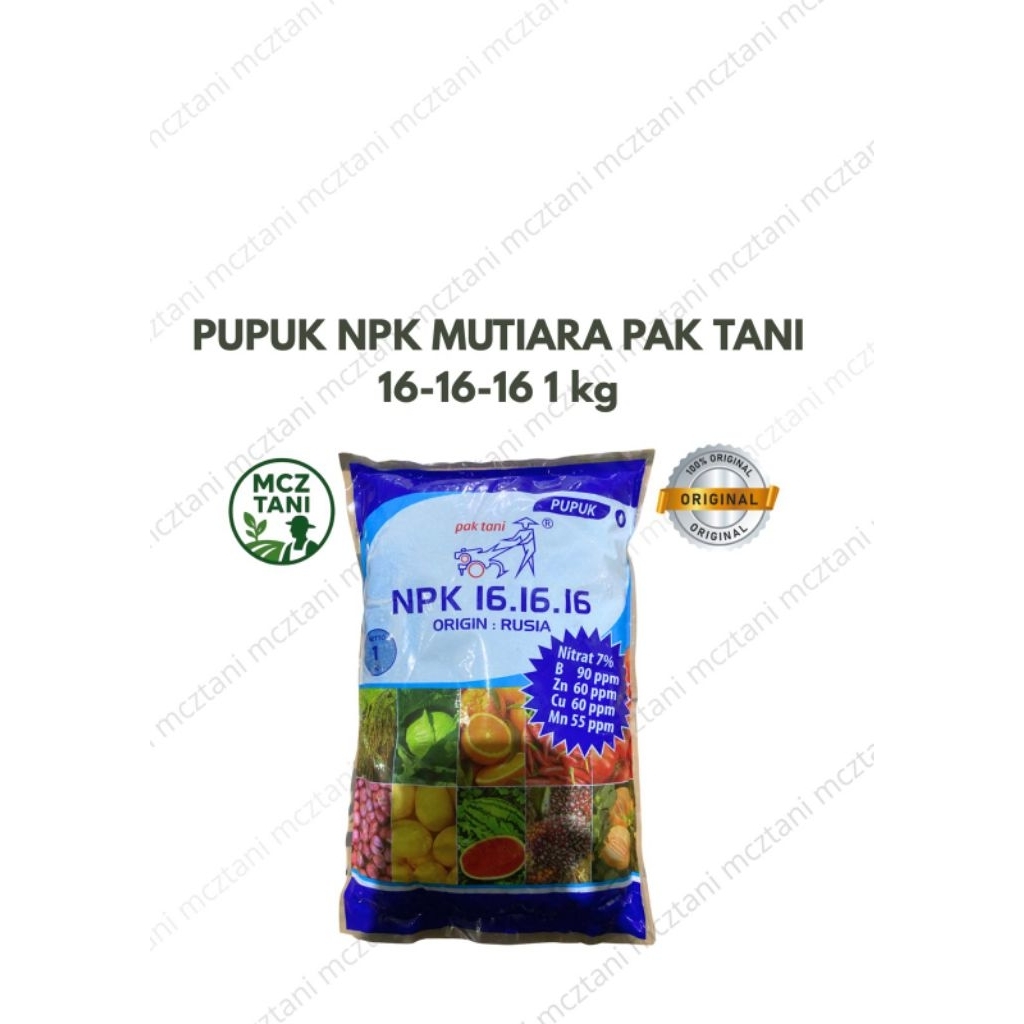 Pupuk Npk Mutiara 161616 Pak Tani Kemasan 1 Kg Pupuk Untuk Pembesar Buah