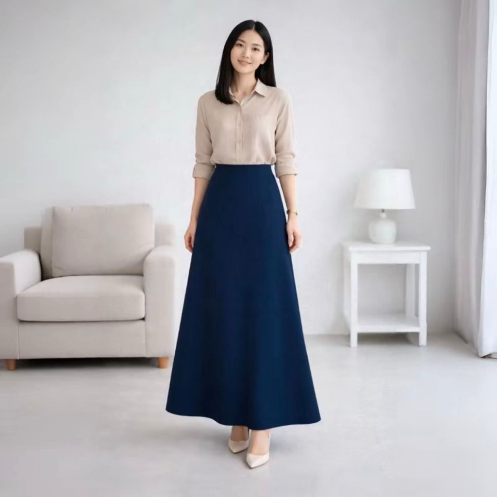 Rok A Line dengan model elegan dan serbaguna. Bahan scuba premium