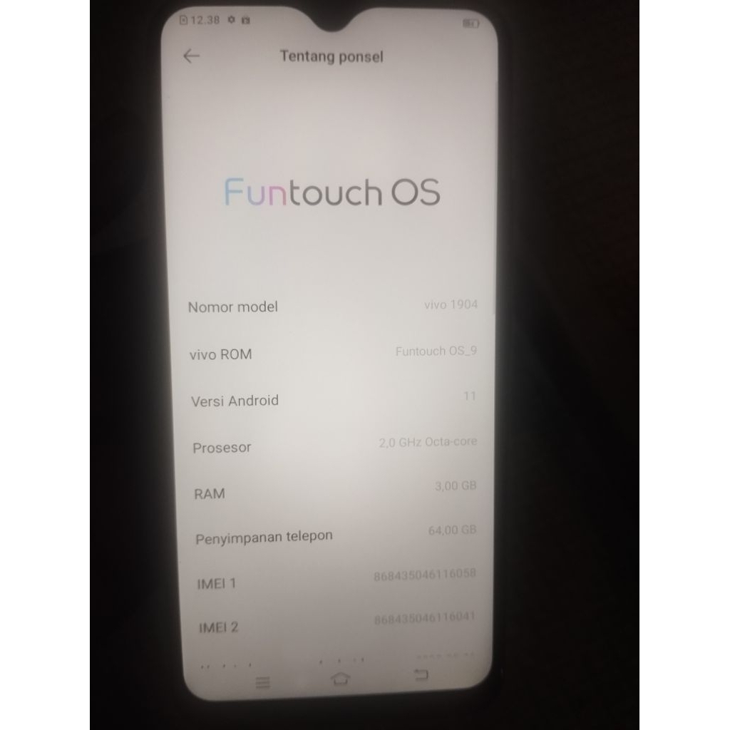 Vivo y12 ram 3/64 no minus pemakaian aja ram 3/64